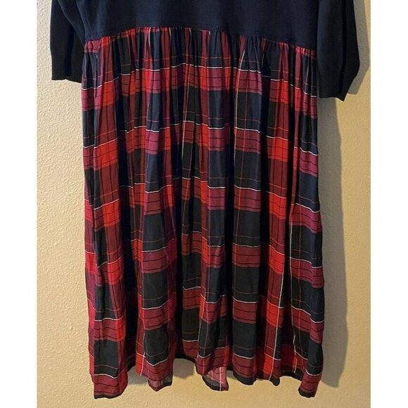 COPY - Torrid Mini Challis To Knit Dress 1X Black Red Plaid Pleated Skirt Pocke… - Picture 3 of 7
